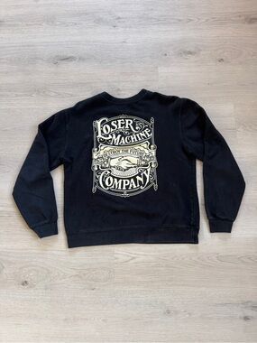 Loser Machine Company Black Graphic Crewneck Sweatshirt Size M